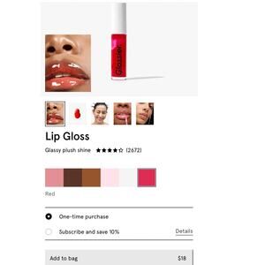 New Glossier high shine lip gloss red .14 fluid ounces 1/$15 Bundle 3/$40 chic